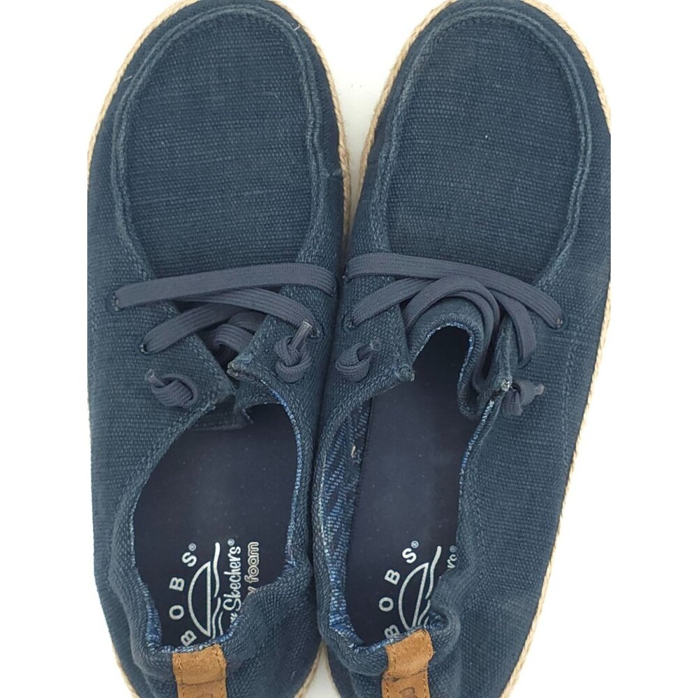 Bobs By Skechers Women's Espadrille Slip-On Shoes Navy Size 7 Canvas Casual - Picture 4 of 8
